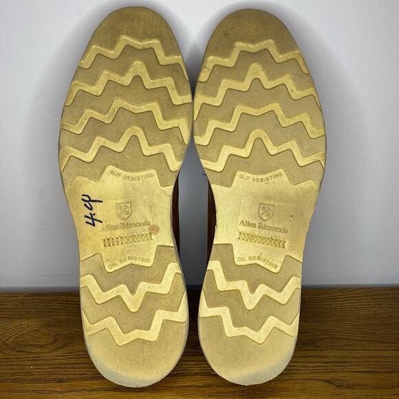 Allen Edmonds Cove Drive Oxfords Dress Shoe Brown Leather Wedge Sole Men Sz 10 E - Picture 6 of 8